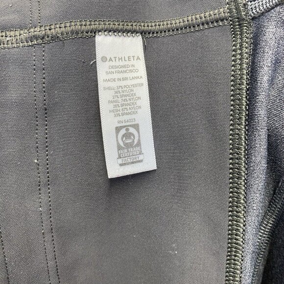 ATHLETA Mid-Rise Yoga-Gym Leggings Women Small Gray Color Block Zipper Pocket - Picture 11 of 16